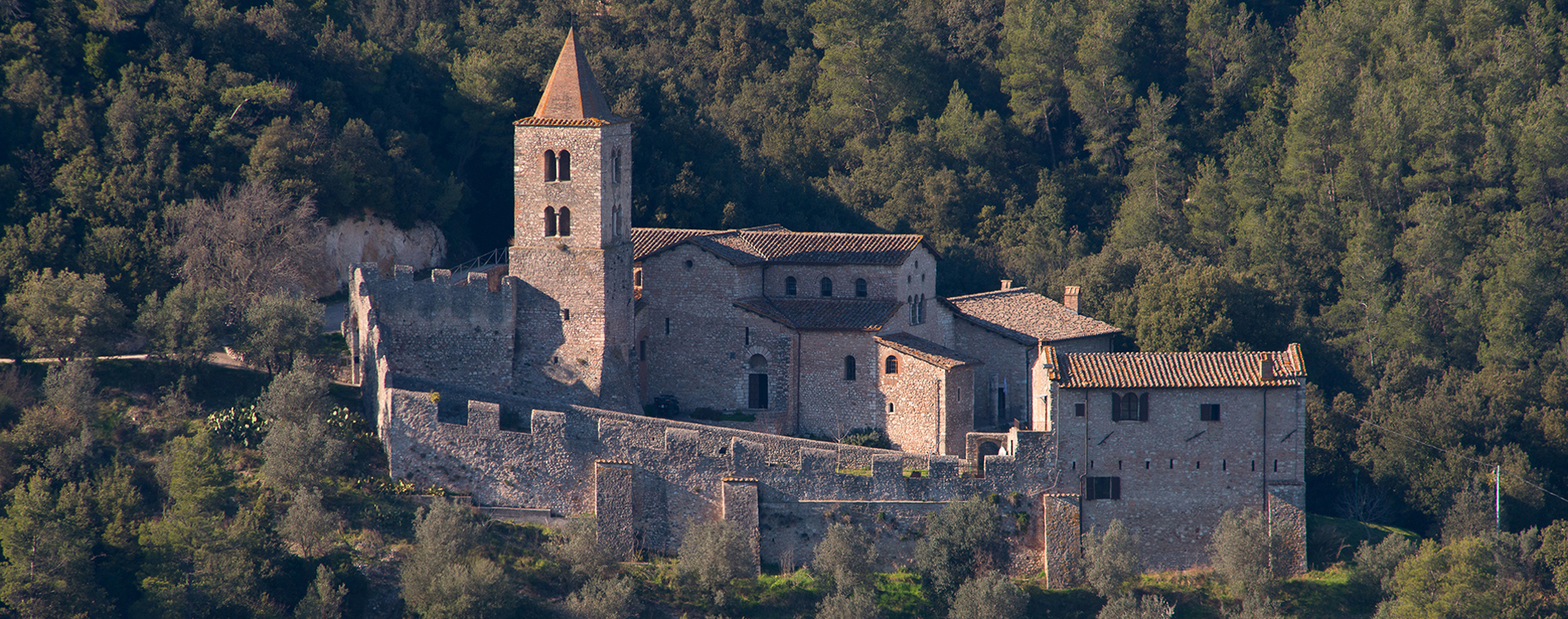 Abbey of San Cassiano in Narni. On pilgrimage on the Way of the Protomartyrs of St. Francis of Assisi Italy