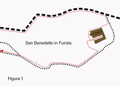 Stage 1 Cammino Protomartiri francescani from Terni to Stroncone - figure 1 map Abbey of San Benedetto in fundis