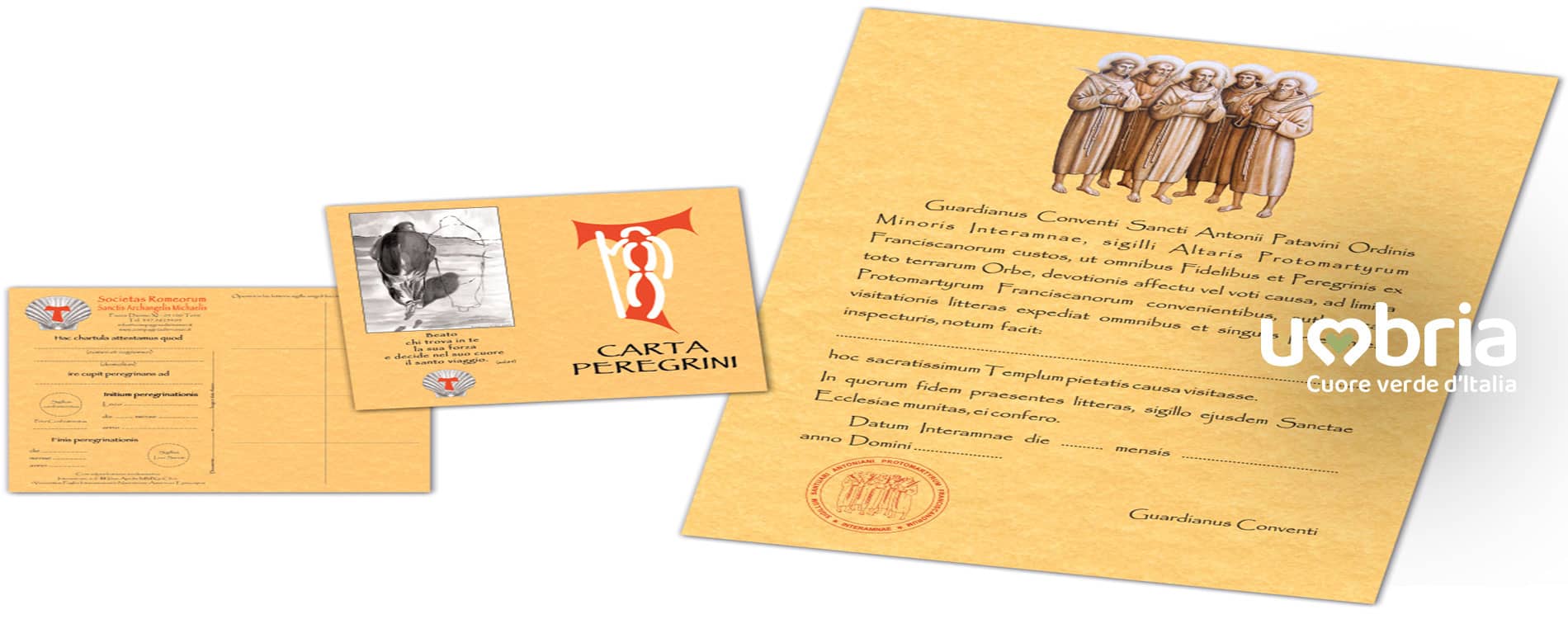 Richiedi la Credenziale del Pellegrino (Carta Peregrini) del Cammino dei Protomartiri Francescani, Terni, Umbria, Italia